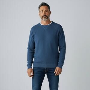 Thomas Sterling Textured Knit Crew Neck Sweater NWT Men's Sz S Washed Blue